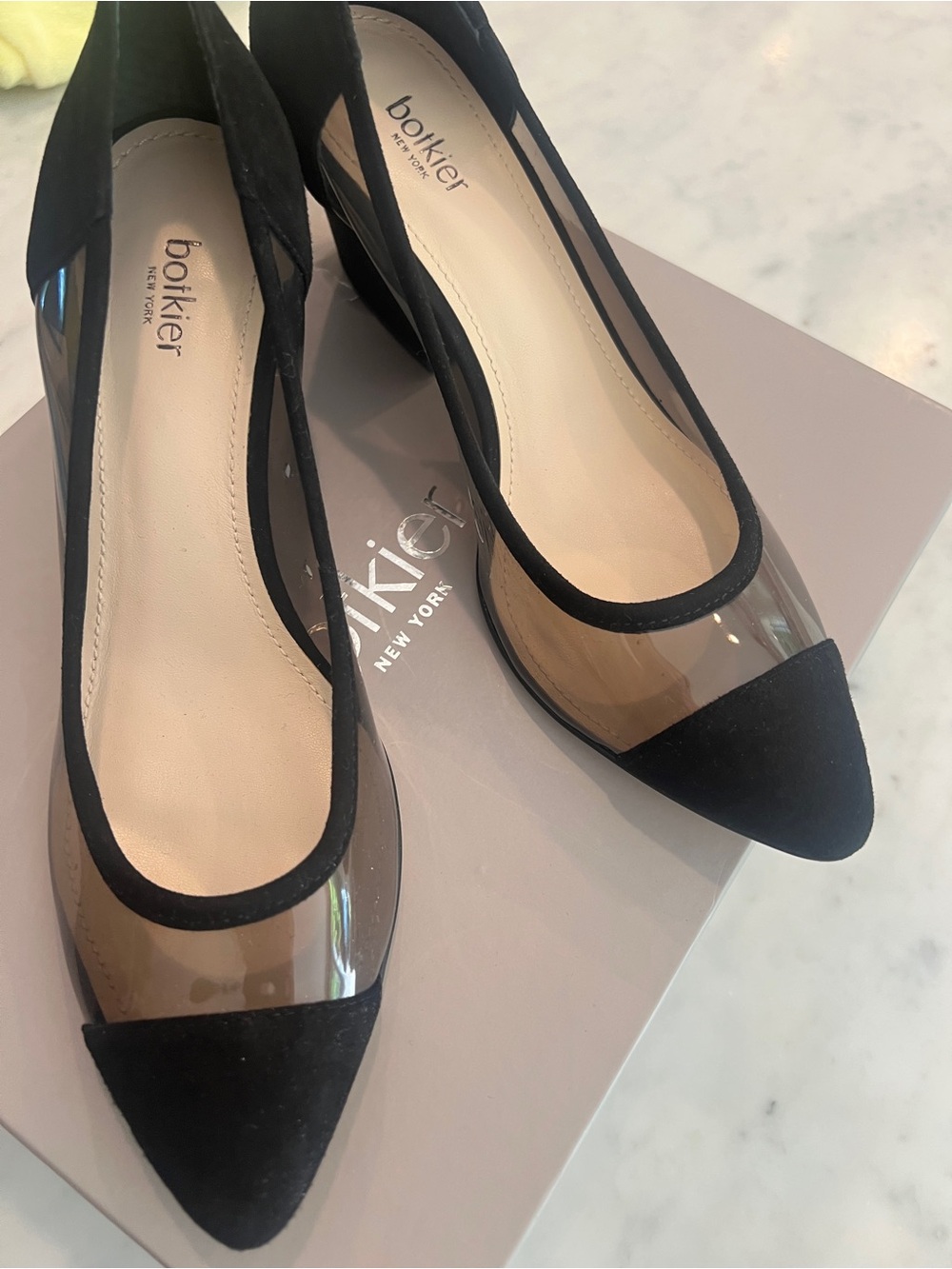 Botkier Black Sadie Suede Pump Block Heel sz 8